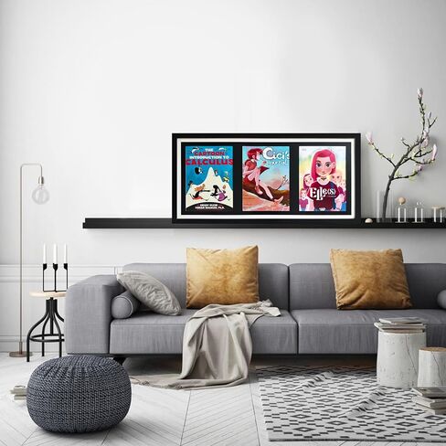 Comic Book Storage,Comic Book Shadow Box,3 Magazine Display Stand,Wooden Comic Book Fame,Sports Magazine Frame for 8.5'' x 11.25'' Comics/Magazines, with Black Core Matting, with Installed Hangers. in Saudi Arabia