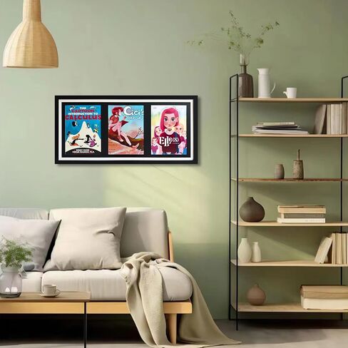 Comic Book Storage,Comic Book Shadow Box,3 Magazine Display Stand,Wooden Comic Book Fame,Sports Magazine Frame for 8.5'' x 11.25'' Comics/Magazines, with Black Core Matting, with Installed Hangers. in Saudi Arabia