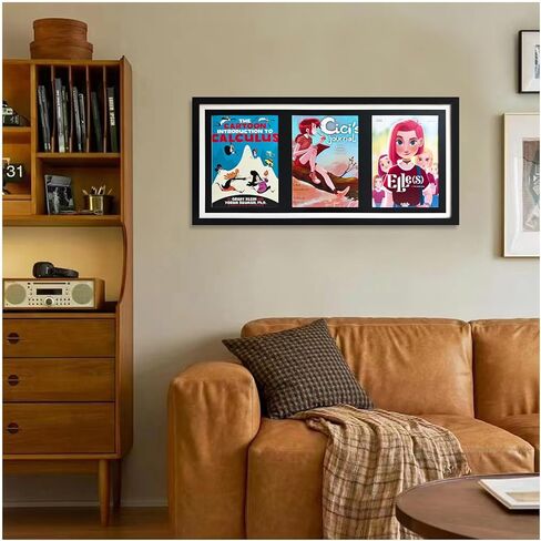 Comic Book Storage,Comic Book Shadow Box,3 Magazine Display Stand,Wooden Comic Book Fame,Sports Magazine Frame for 8.5'' x 11.25'' Comics/Magazines, with Black Core Matting, with Installed Hangers. in Saudi Arabia