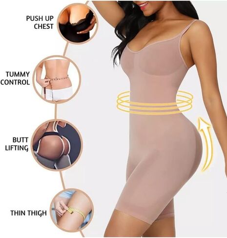 HSQSMWJ Women Seamless Sexy Slimming Fajas Colombianas Butt Lifter Full Body Shaper Bodysuit Shapewear in Kuwait