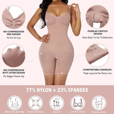 HSQSMWJ Women Seamless Sexy Slimming Fajas Colombianas Butt Lifter Full Body Shaper Bodysuit Shapewear in Kuwait