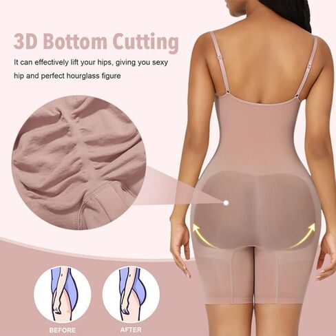 HSQSMWJ Women Seamless Sexy Slimming Fajas Colombianas Butt Lifter Full Body Shaper Bodysuit Shapewear in Kuwait
