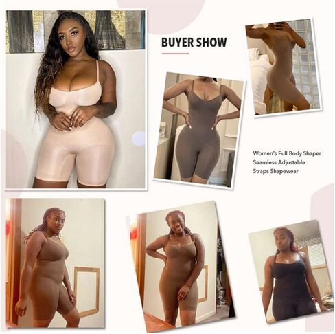 HSQSMWJ Women Seamless Sexy Slimming Fajas Colombianas Butt Lifter Full Body Shaper Bodysuit Shapewear in Kuwait