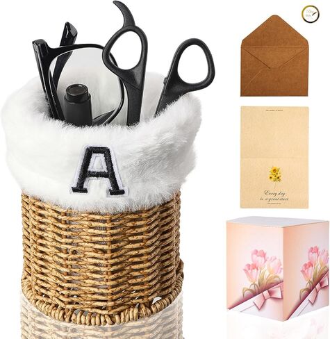 حامل النظارات، منظم النظارات، حافظة النظارات الشمسية مع بطانة فخمة، تصميم منسوج من الروطان البوهيمي لطاولة المكتب الليلية in Kuwait