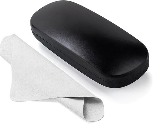 Eyeglass Case Set with Cleaning Cloth, Hard-Shell Eyeglass Case Fits Most Eyeglasses（Black） in Saudi Arabia