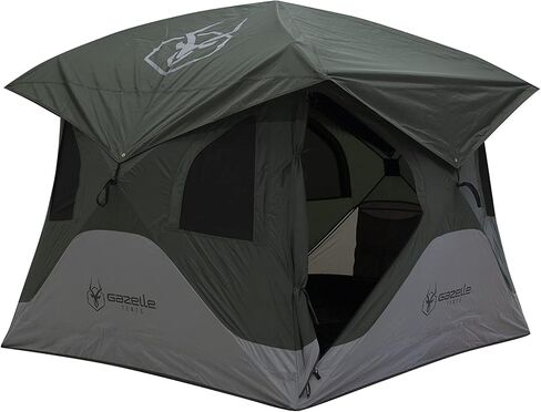 Gazelle Tents™ T3X Hub Tent Overland Edition، إعداد سهل خلال 90 ثانية، مقاوم للماء، مقاوم للأشعة فوق البنفسجية، أرضية قابلة للإزالة، بصمة قدم، 3 أشخاص، أزرق باسيفيك، 68 بوصة × 76 بوصة × 82 بوصة، GT302PB in Saudi Arabia