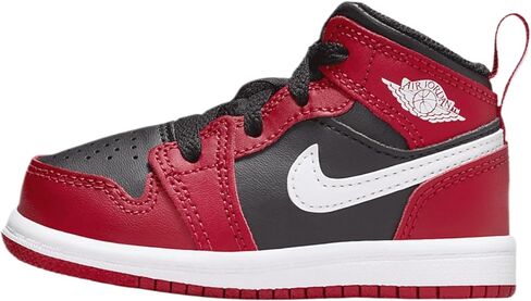 Jordan 1 Mid Baby/Toddler Shoes (DQ8425-061, Black/Gym Red/White) in Saudi Arabia