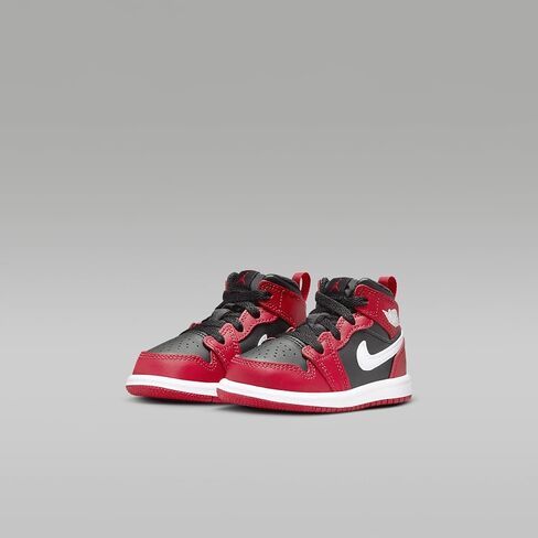 Jordan 1 Mid Baby/Toddler Shoes (DQ8425-061, Black/Gym Red/White) in Saudi Arabia