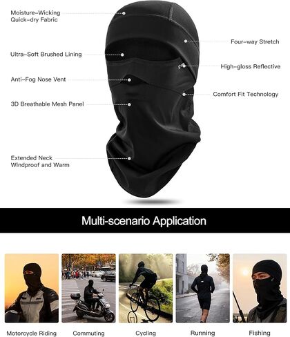 Seamless Balaclava - Breathable Face Mask for Running & Cycling Wind-Resistant & Anti-Fog in Saudi Arabia