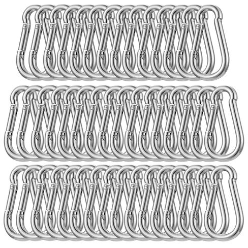 30PCS 3" Heavy Duty Spring Snap Hook, M8 5/16" Galvanized Steel Snap Hook Carabiner Quick Link Carabiner Clip, 500LBS Holding Capacity Quick Link Keychain for Swing Hammock Gym Outdoor in Kuwait