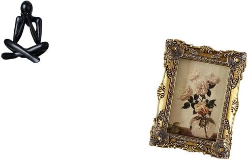 Fenteer سطح المكتب تمثال مجردة النحت مكتب ديكور المنزل إطار الصورة المزخرفة العتيقة الباروك الإطار منضدية الحائط إطار الصورة مادة الراتنج in Saudi Arabia