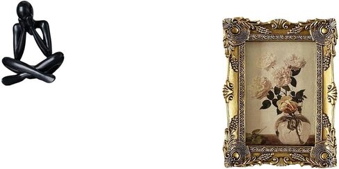 Fenteer سطح المكتب تمثال مجردة النحت مكتب ديكور المنزل إطار الصورة المزخرفة العتيقة الباروك الإطار منضدية الحائط إطار الصورة مادة الراتنج in Saudi Arabia