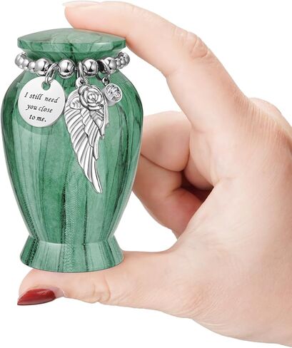 النصب التذكارية للجراح الصغيرة للرماد البشري تذكار الجرار المصغرة للألمنيوم للرماد مع سحر جناح الملاك دفن جنازة جنازة جنازة للنساء والرجال in Kuwait