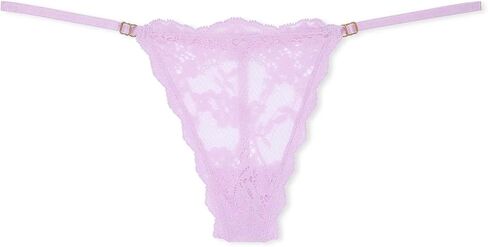 Victoria's Secret Dream Angels Lace Adjustable V-String Panty Purple Sheer Floral Sexy New in Saudi Arabia
