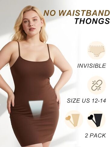 2-Pack C String Thong للنساء مقاس 12-14 XL ملابس داخلية لاصقة غير مرئية سراويل داخلية قابلة لإعادة الاستخدام بدون حمالات in Kuwait
