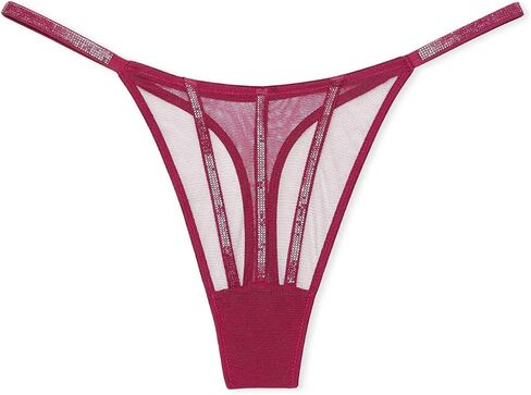 Victoria's Secret Sheer Shine Thong Panty Color Red New in Saudi Arabia