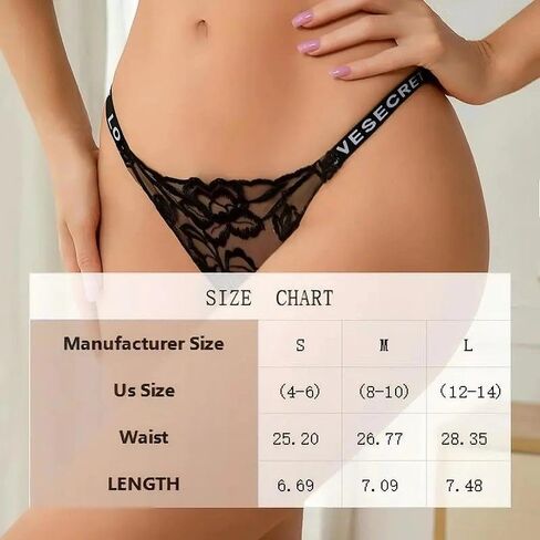 Women Sheer Lace Mesh Thong Low Rise Minimal Fit Lightweight Underwear Soft Silhouette Lingerie in Saudi Arabia