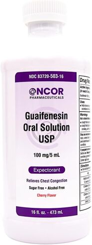 Oncor Guaifenesin 100 mg/5 mL Expectorant Cough Syrup, 16 fl oz | Chest Congestion Relief | Sugar Free & Alcohol Free in Saudi Arabia
