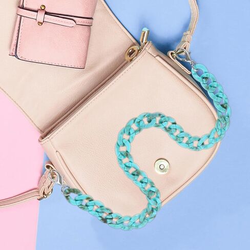 DOITOOL Turquoise Acrylic Purse Chain : Unique Big Fish Bone Design Beaded Chain Strap for Bag Stylish Charm Replacement for Handbags Purses Messenger Bags for Parties Travel Everyday Use 23.62 Inch in Saudi Arabia