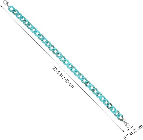 DOITOOL Turquoise Acrylic Purse Chain : Unique Big Fish Bone Design Beaded Chain Strap for Bag Stylish Charm Replacement for Handbags Purses Messenger Bags for Parties Travel Everyday Use 23.62 Inch in Saudi Arabia