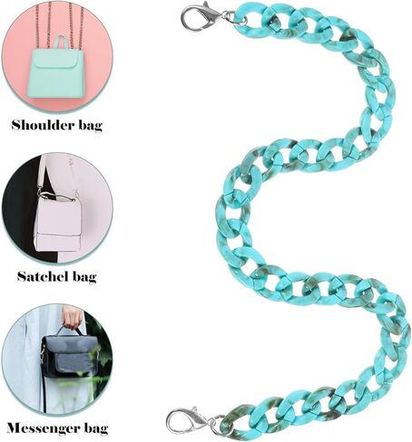 DOITOOL Turquoise Acrylic Purse Chain : Unique Big Fish Bone Design Beaded Chain Strap for Bag Stylish Charm Replacement for Handbags Purses Messenger Bags for Parties Travel Everyday Use 23.62 Inch in Saudi Arabia