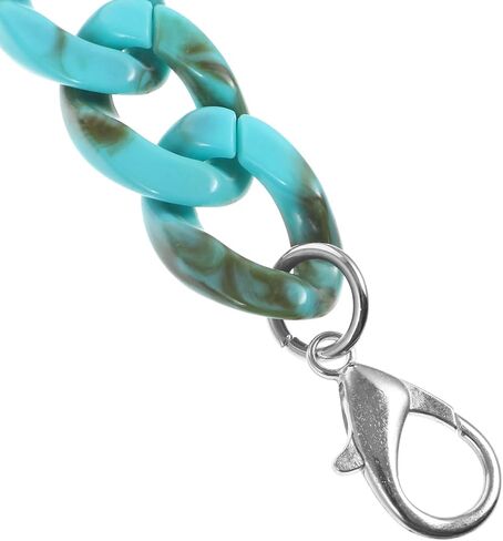 DOITOOL Turquoise Acrylic Purse Chain : Unique Big Fish Bone Design Beaded Chain Strap for Bag Stylish Charm Replacement for Handbags Purses Messenger Bags for Parties Travel Everyday Use 23.62 Inch in Saudi Arabia