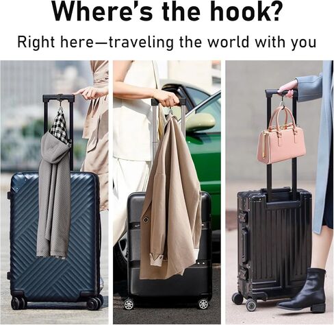 Luggage Hook & Luggage Straps for Suitcases – Travel Accessories & Travel Essentials, Carry-On Bag Holder for Jackets & Backpacks, Hands-Free for Travel, Business Trips & Flight Attendants in Saudi Arabia