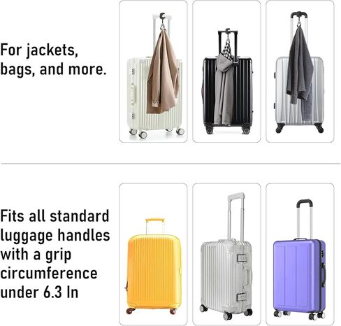 Luggage Hook & Luggage Straps for Suitcases – Travel Accessories & Travel Essentials, Carry-On Bag Holder for Jackets & Backpacks, Hands-Free for Travel, Business Trips & Flight Attendants in Saudi Arabia