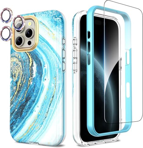 متوافق مع حافظة iPhone 16 Pro Max مع واقي عدسة الكاميرا اللامعة + واقي الشاشة 360 درجة حافظة واقية لكامل الجسم، غطاء هاتف أنيق مقاوم للصدمات ومضاد للخدش لهاتف iPhone 16 Pro Max 6.9 بوصة، أرجواني in Saudi Arabia