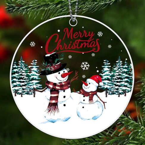 ثلج عيد الميلاد الحلي 2025، زخرفة رجل ثلج الاكريليك لشجرة عيد الميلاد، الحلي عيد الميلاد الكلاسيكية الفريدة من نوعها، ديكور دي نافيداد، هدايا رجال الثلج لطيف للنساء in Kuwait