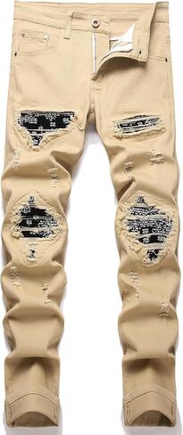 Men's Fashion Washed Straight Fit Slim Jeans in Saudi Arabia
