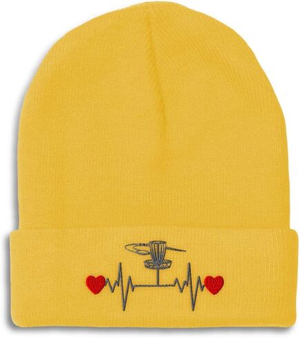 Custom Beanies for Men Disc Golf Throwing Lifeline Game Golfing Golfer Skull Cap Acrylic One Size in Saudi Arabia