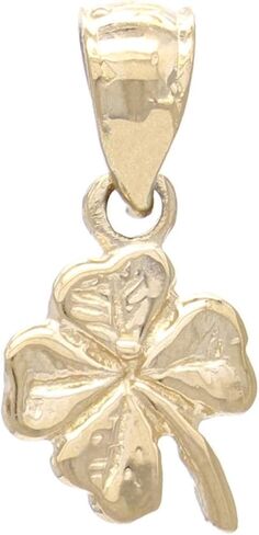 14k Yellow White or Rose Gold St Patrick's Shamrock Clover Leaf Charm Pendant in Saudi Arabia