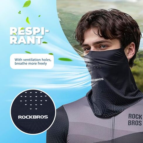 ROCKBROS قناع رقبة تبريد صيفي للرجال والنساء، غطاء وجه للحماية من الشمس، بالاكلافا مسامية لركوب الدراجات in Kuwait