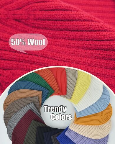 ROYBENS Wool Beanie for Men Women, Seamless Knit Warm Winter Hat Cuffless Soft Trawler Fisherman Beanies Watch Cap Skull Caps in Saudi Arabia