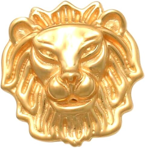 ANYGOLDS 14k Real Solid Gold Unique Lion Stud Earring - Ideal for Cartilage Daith Helix Tragus Conch Rook & Snug - 18gauge Ear Post Stud - Perfect for Minimalist Design - Sold as a Single in Saudi Arabia
