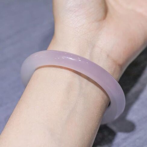 Gemstone Bangle for Women, Icy Agate with Purple Veins Gemstone Bracelet,Lovely Gift for Girlfriend on Birthday in Saudi Arabia