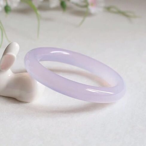 Gemstone Bangle for Women, Icy Agate with Purple Veins Gemstone Bracelet,Lovely Gift for Girlfriend on Birthday in Saudi Arabia