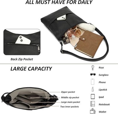 حقائب يد TANTOMI Crossbody للنساء من الجلد النباتي ومحفظة وحقيبة كتف مع حزام كتف قابل للتعديل in Kuwait