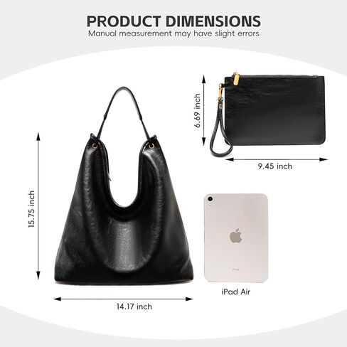 Oversized Slouchy Hobo Bag for Women, Large 15.7" Leather Crossbody Tote & Shoulder Bag with Zipper in Saudi Arabia