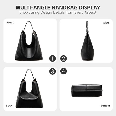 Oversized Slouchy Hobo Bag for Women, Large 15.7" Leather Crossbody Tote & Shoulder Bag with Zipper in Saudi Arabia