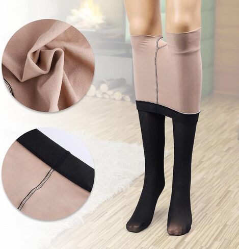 1 Piece Warm Pantyhose for Women Thermal Lined Leggings Stretch No Fleece Leggings Fake Sheer Tights for Girl Ladies Girlfriend Wife (80g) in Saudi Arabia