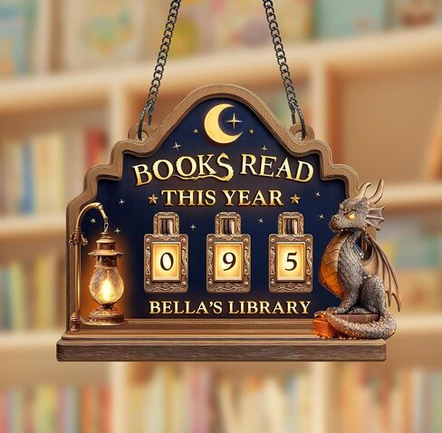 Personalized Books Read Tracker, Books Read This Year Counter, Book Tracker for Bookshelf Decor, Reader Gift, Bookworm Lover Gift, Bookish Christmas Gifts 06 in Saudi Arabia
