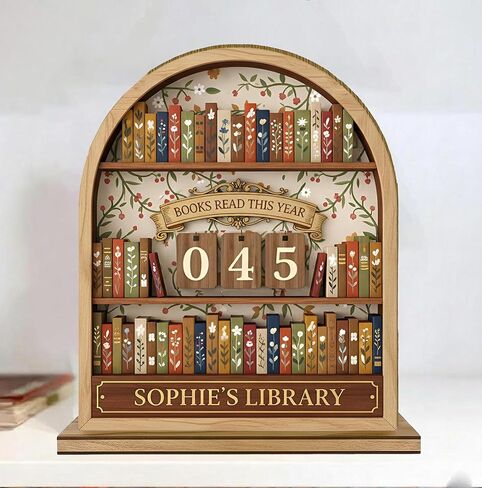 Personalized Books Read Tracker, Books Read This Year Counter, Book Tracker for Bookshelf Decor, Reader Gift, Bookworm Lover Gift, Bookish Christmas Gifts 06 in Saudi Arabia