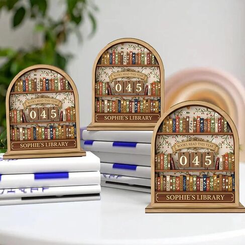 Personalized Books Read Tracker, Books Read This Year Counter, Book Tracker for Bookshelf Decor, Reader Gift, Bookworm Lover Gift, Bookish Christmas Gifts 06 in Saudi Arabia