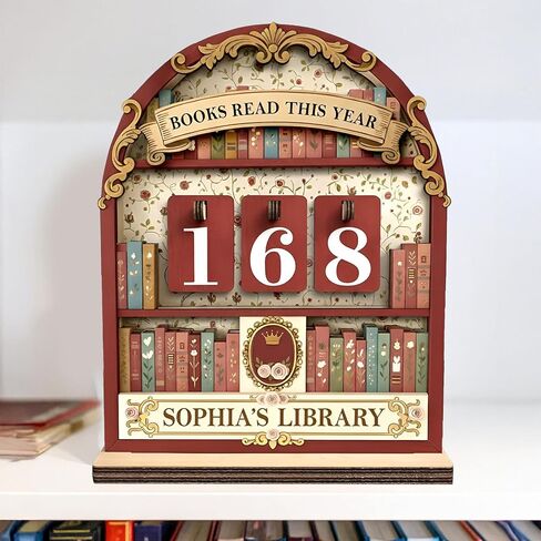 Personalized Books Read Tracker, Books Read This Year Counter, Book Tracker for Bookshelf Decor, Reader Gift, Bookworm Lover Gift, Bookish Christmas Gifts 06 in Saudi Arabia