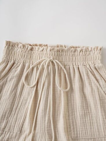 SweatyRocks Women's Summer Casual Pockets Shorts Trendy Beach Drawstring Women Shorts in Saudi Arabia