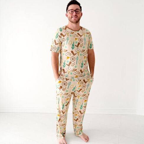 Little Sleepies Men's Pajama Shirt, Viscose Derived from Bamboo Mens Sleepwear, Soft Pajama Top, Short Sleeve Lounge T-Shirt in Saudi Arabia
