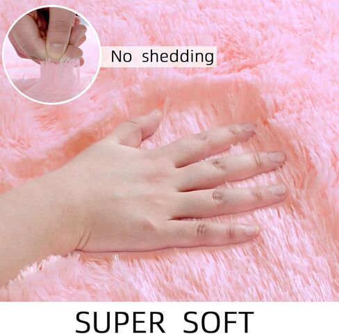 Shag Pink Small Rug 2x3 Area Rugs for Bedroom Dorm Bedside Living Room, Non-Slip Ultra Fluffy Soft Area Rugs for Entry, Kids Room, Study, Office, Playroom, Modern Small Carpet Décor in Saudi Arabia