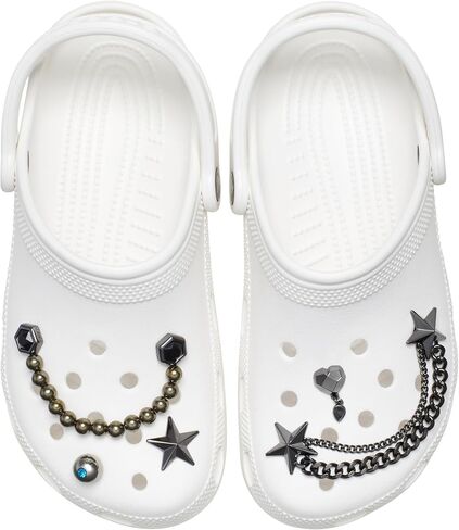 Crocs Unisex Punk Gunmetal 5 Pack Shoe Charms, Multi-Colour, multicoloured, Einheitsgröße in Saudi Arabia